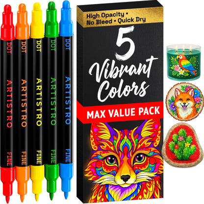 ARTISTRO Dual-Tip Acrylic Paint Marker Pens - Set of 36