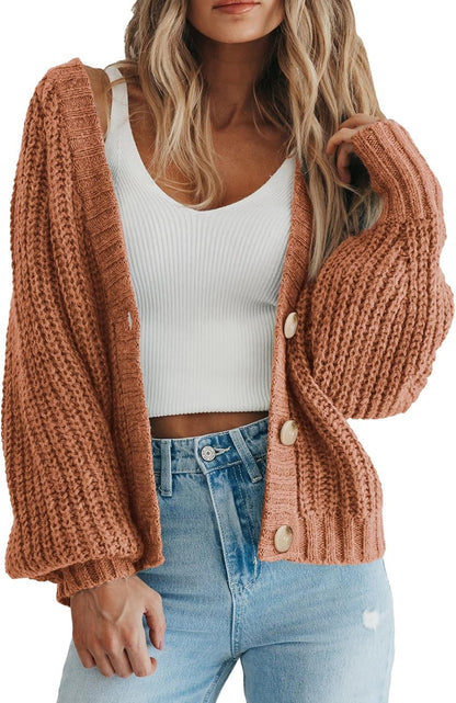 PRETTYGARDEN Women's Chunky Knit Open Front Cardigan Sweaters Fall Outfits