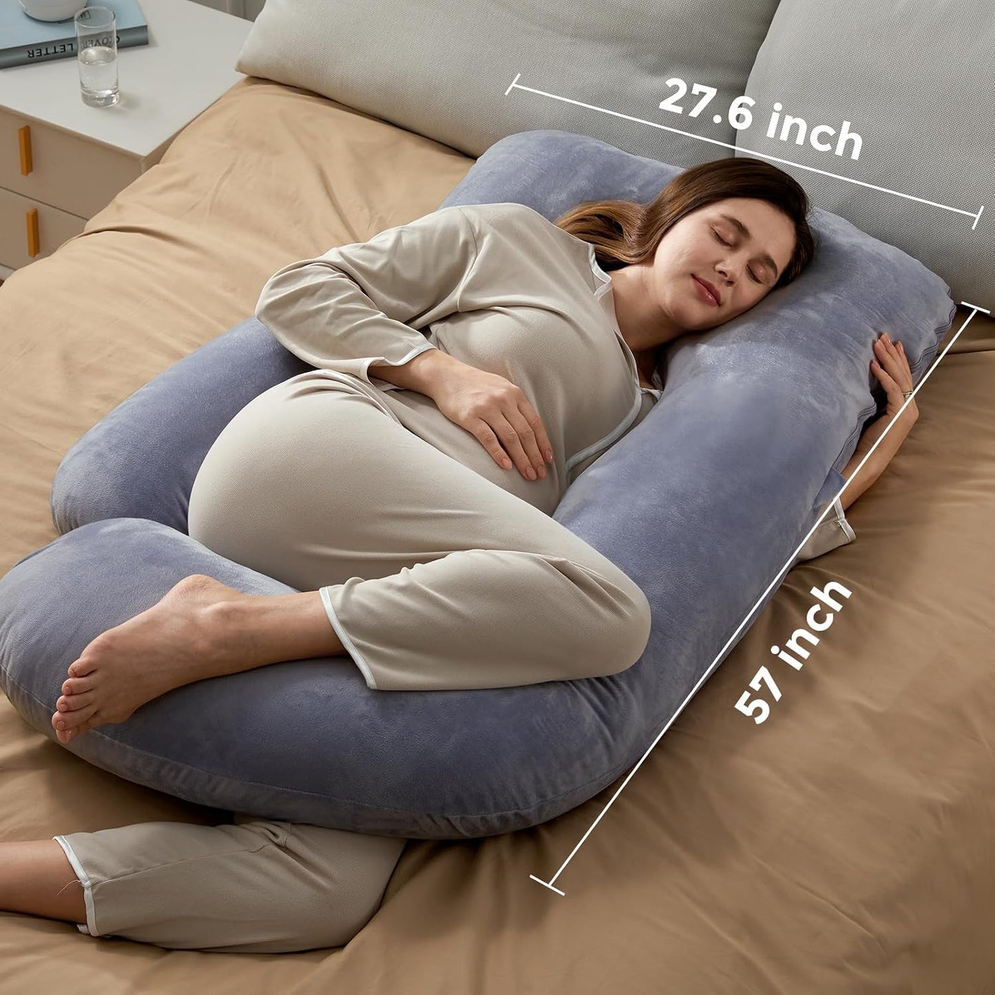 Momcozy Pregnancy Pillow for Sleeping - U Shaped Full Body Maternity Pillow