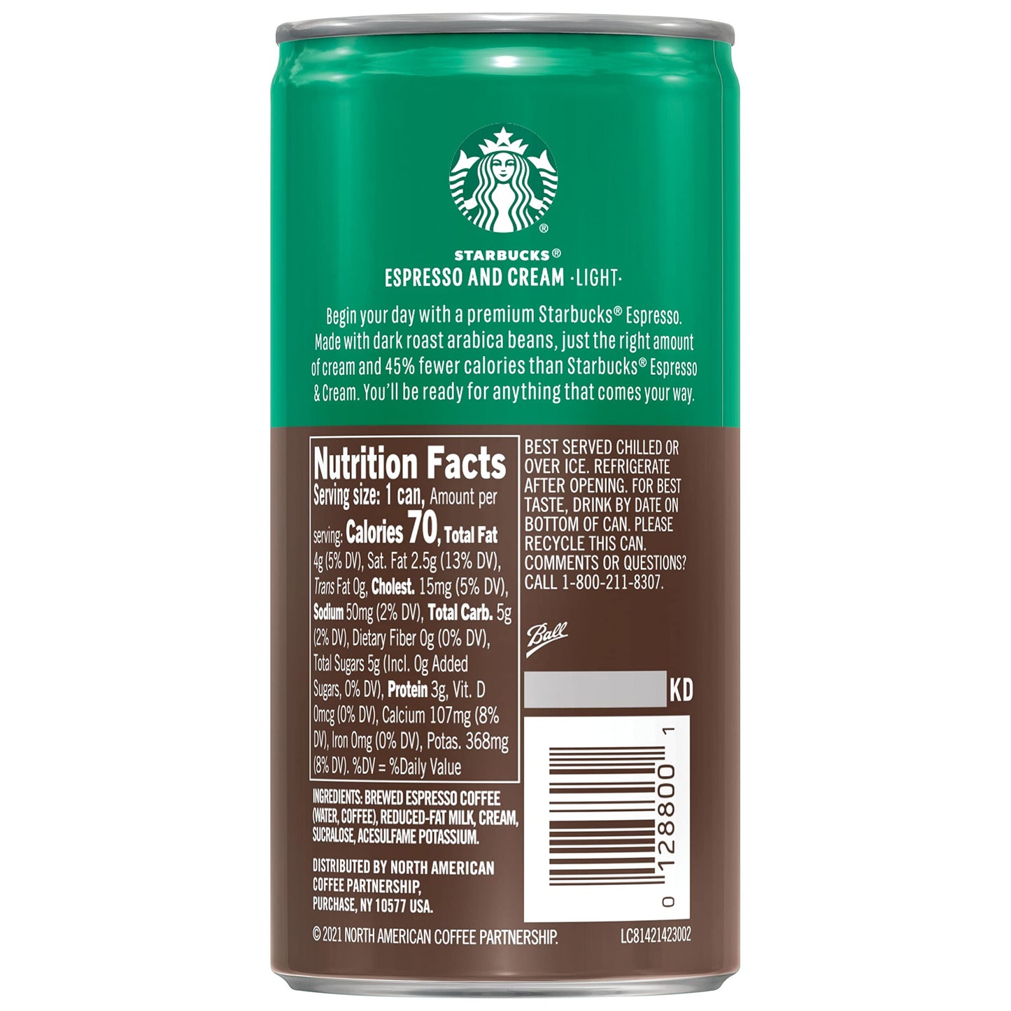 Starbucks Espresso & Cream, 6.5 Fl Oz Cans (Pack of 12)