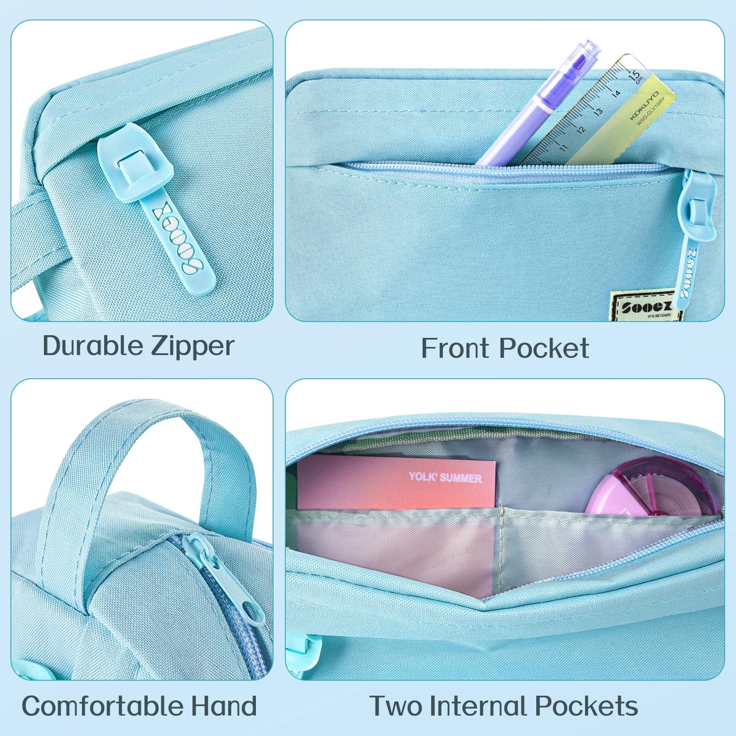 Sooez Original High Capacity Pencil Case, Big Pencil Bag Pouch Organizer