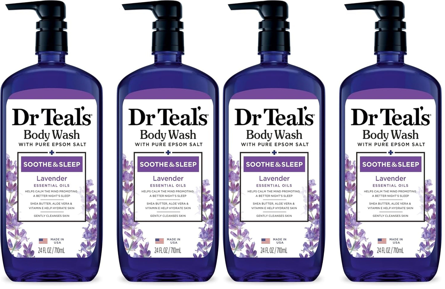 Dr Teal's Body Wash with Pure Epsom Salt, Relax & Relief with Eucalyptus & Spearmint, 24 fl oz (Pack of 2)