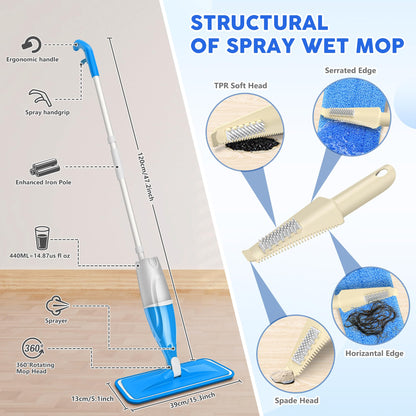 Microfiber Spray Mops for Floors Cleaning: Wet Dry Mop Hardwood Floor Mops