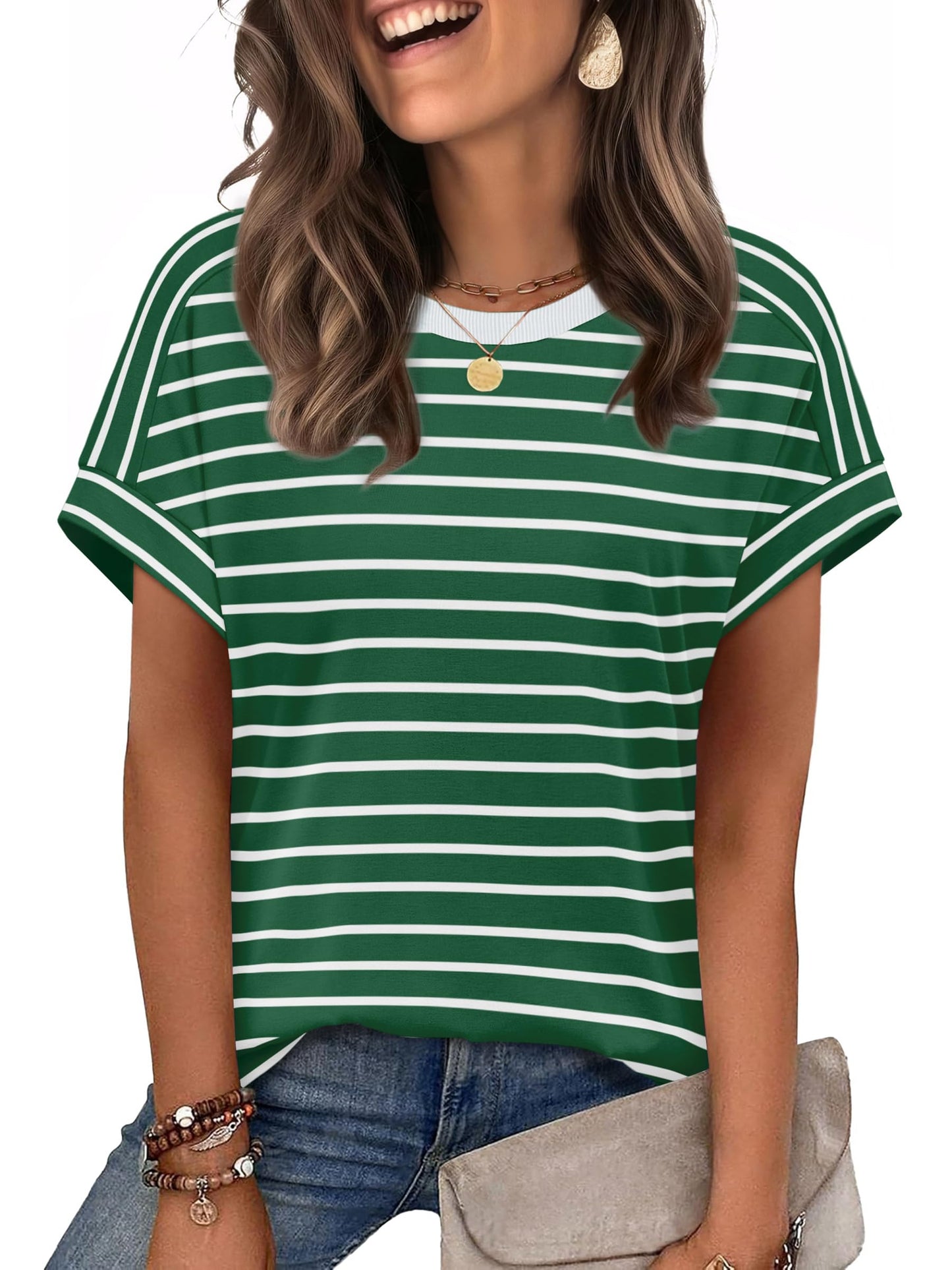 WIHOLL Womens Tops Short Sleeve Shirts Summer Outfits 2026 Spring Dressy Casual Clothes Clothing