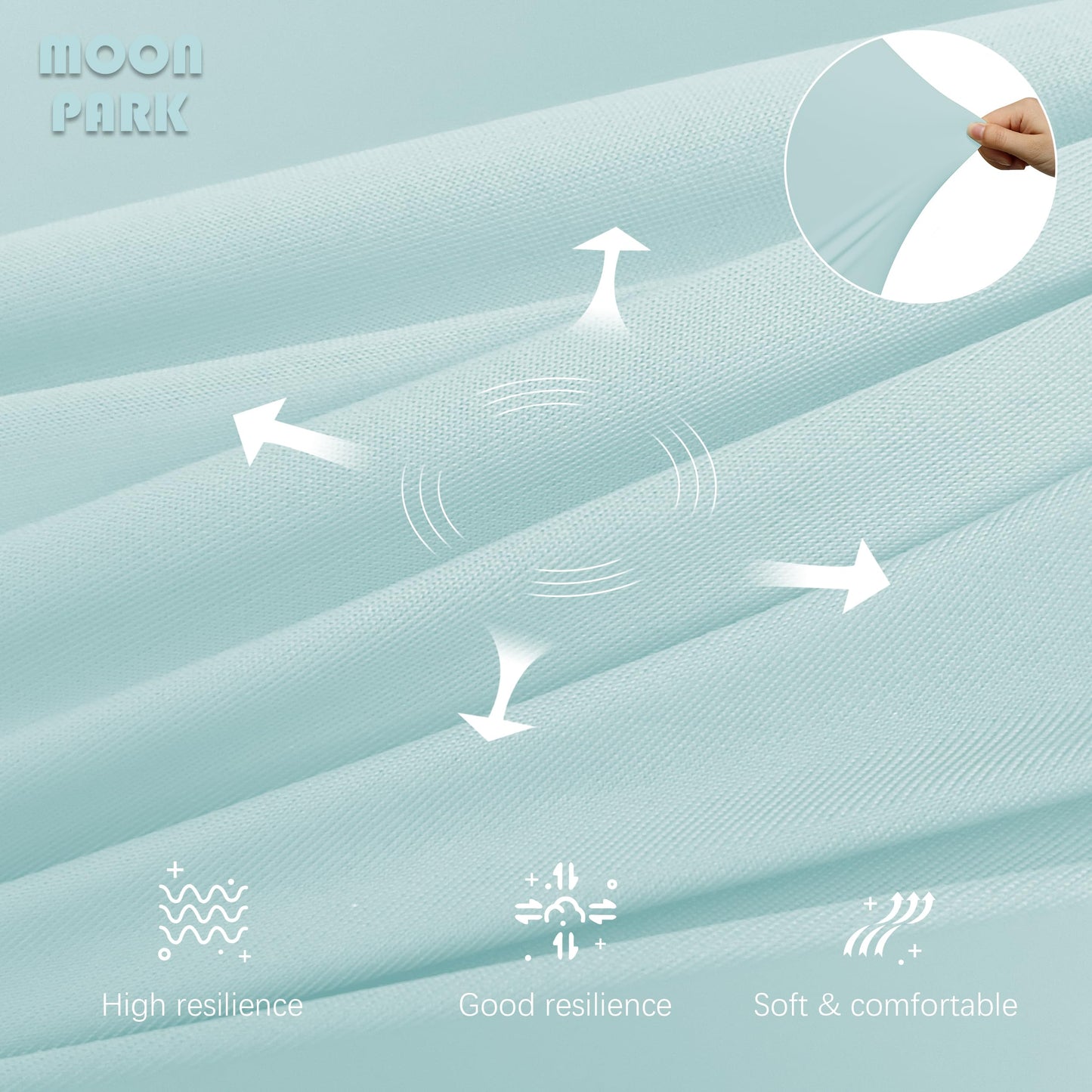 MOON PARK Pregnancy Pillows for Sleeping - U Shaped Full Body Maternity Pillow with Removable Cover - Support for Back, Legs, Belly, HIPS - 65 Inch - Aquamarine