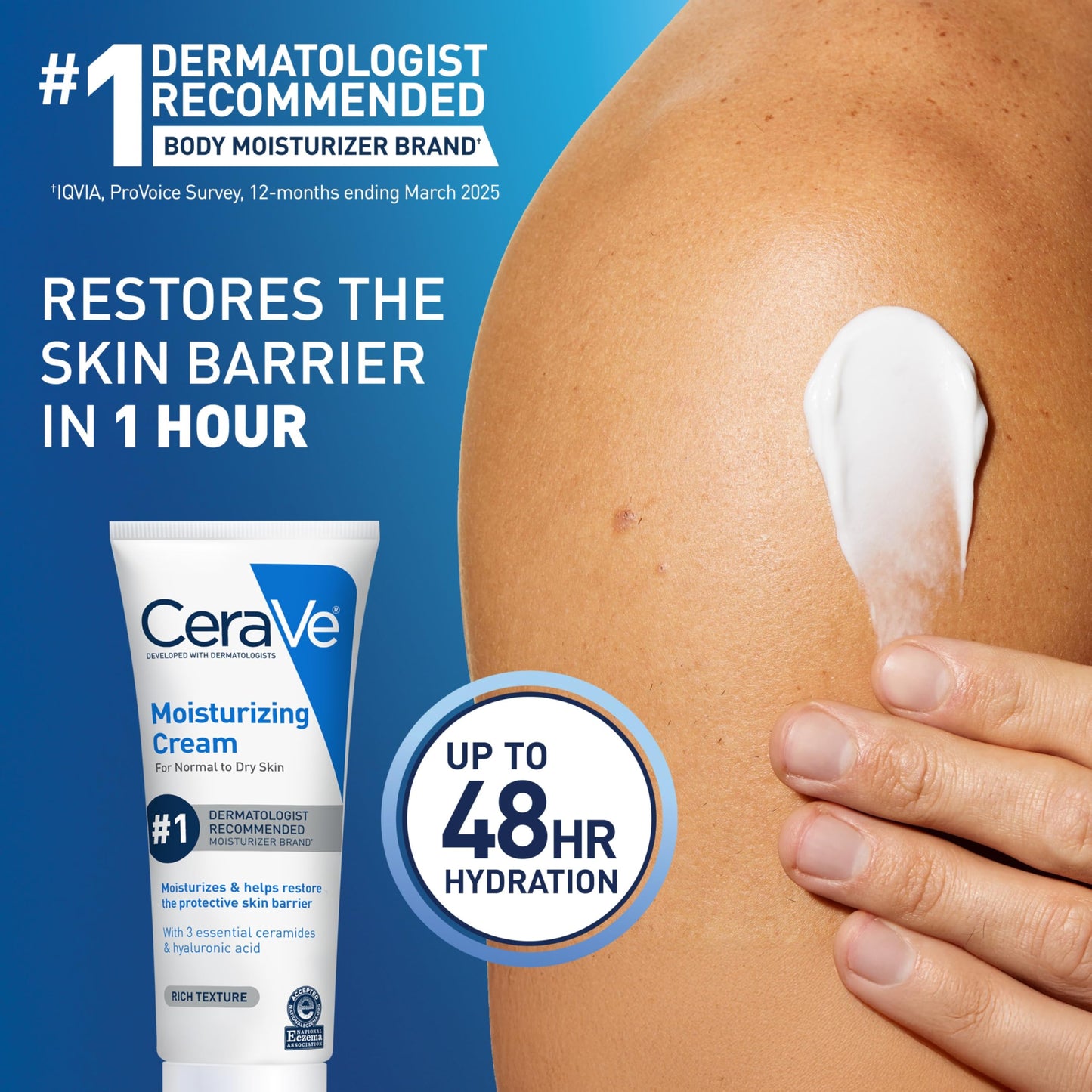 CeraVe Moisturizing Cream, Face & Body Moisturizer for Dry Skin, 19oz