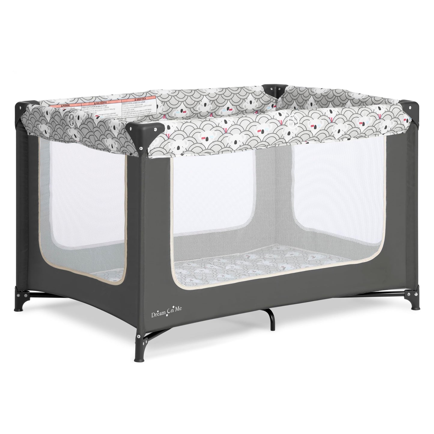 Dream On Me Zodiak Portable Playard, Compact for Travel, Carry Bag, Gray & Pink
