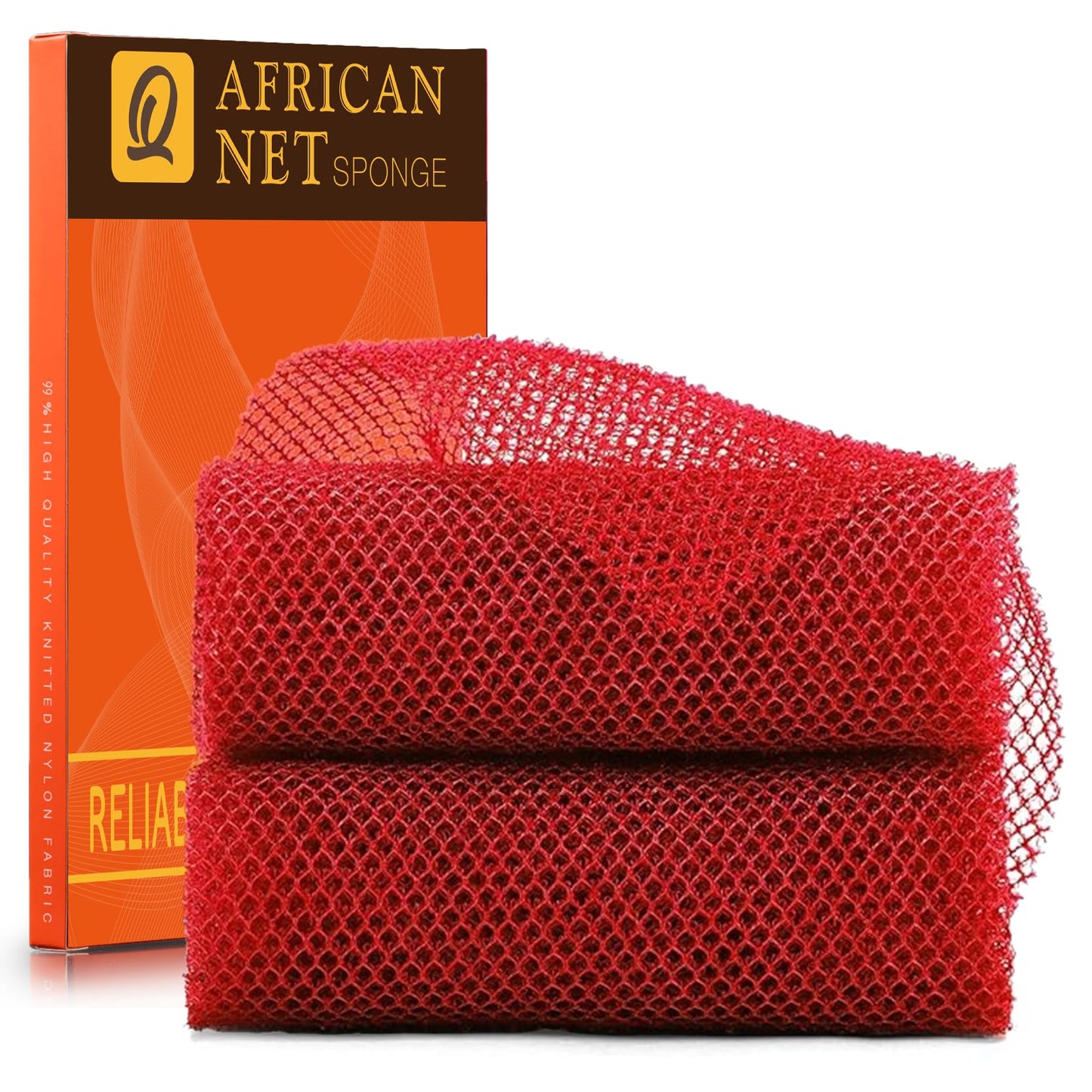 UJFQBH African Net Sponge Authenti, Exfoliating Body Scrubber for Back and Hard to Reach Areas, Gentle Daily Exfoliation for Deep Cleansing, Quick Drying Shower Essential, Aqua Grey 3 Pack