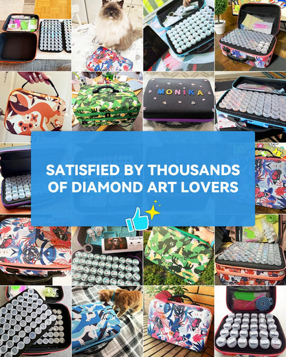 ARTDOT 60 Slots Storage Container for Diamond Art Kits for Adults, Portable Bead Storage Boxes for Diamond Painting Accessories and Tools