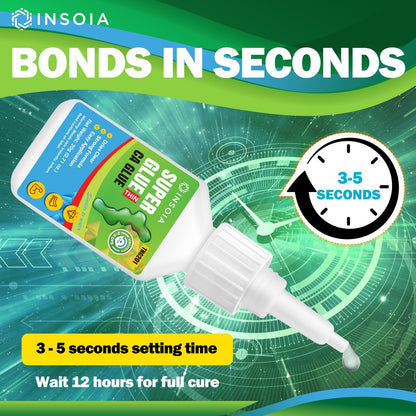 INSOIA Super Medium CA Glue, 20g, Strong Bond, with Precision Tips