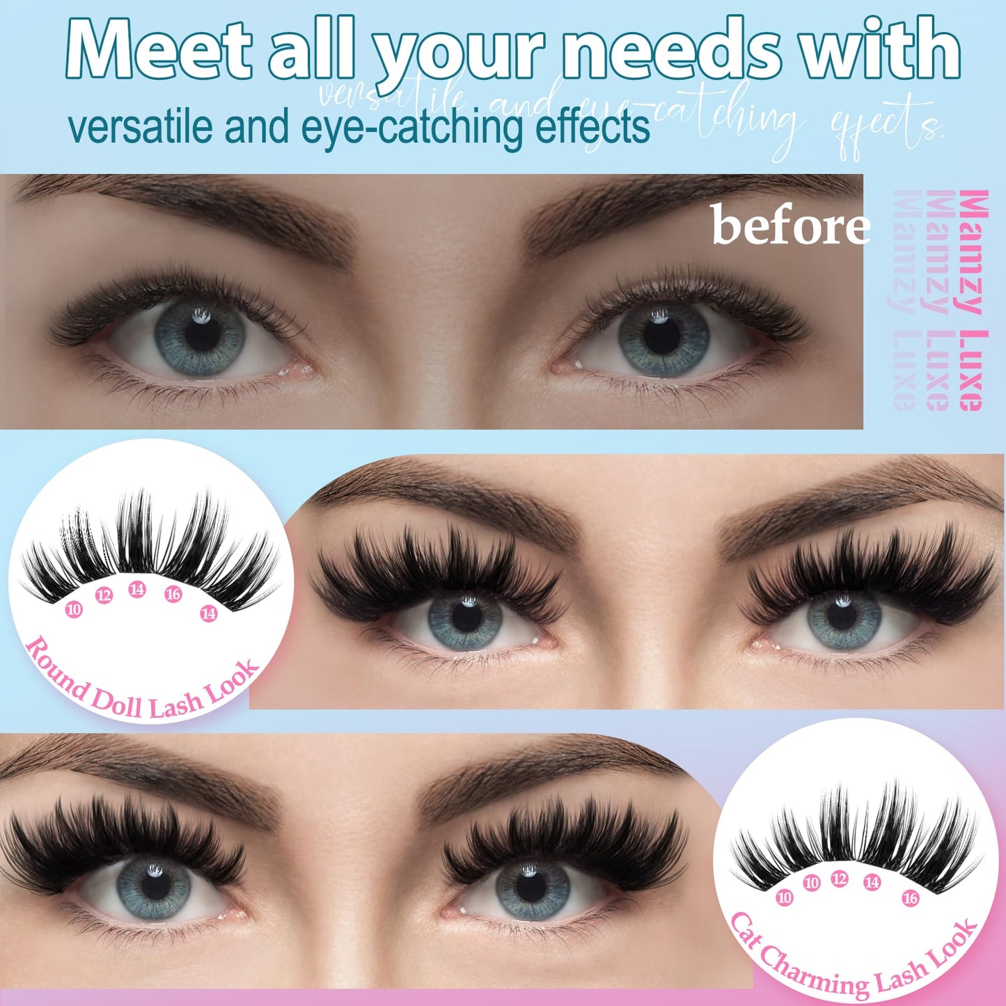 Lash Clusters Wispy 100D Eyelash Clusters 10-18mm Fluff Cluster Eyelash Extensions D Curl No Plastic Feel Individual Lashes Extension 204 Pcs Versatile False Eyelashes Clusters