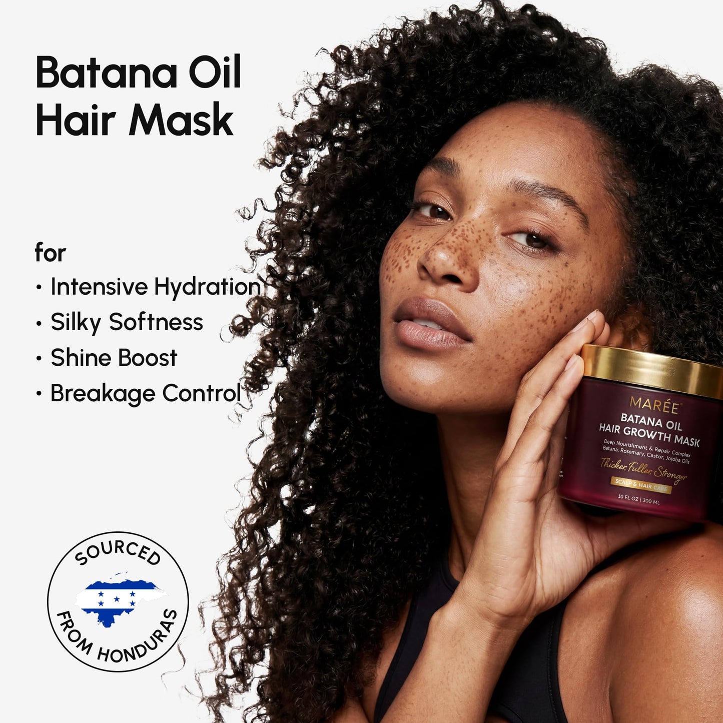 MAREE Deep Conditioning Hair Mask for Damaged Hair Treatment – Keratin Hair Care for Hydrating Growth Repair Moisturizing – Dry Curly Color Refreshing – 10 Fl Oz, White