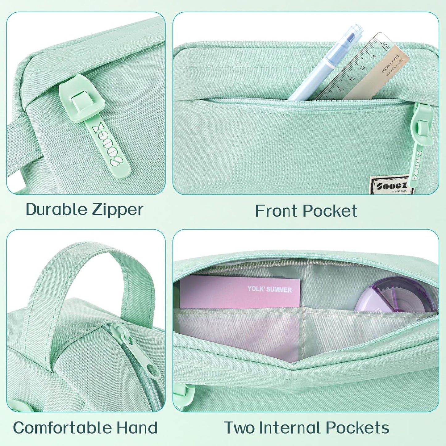 Sooez Original High Capacity Pencil Case, Big Pencil Bag Pouch Organizer