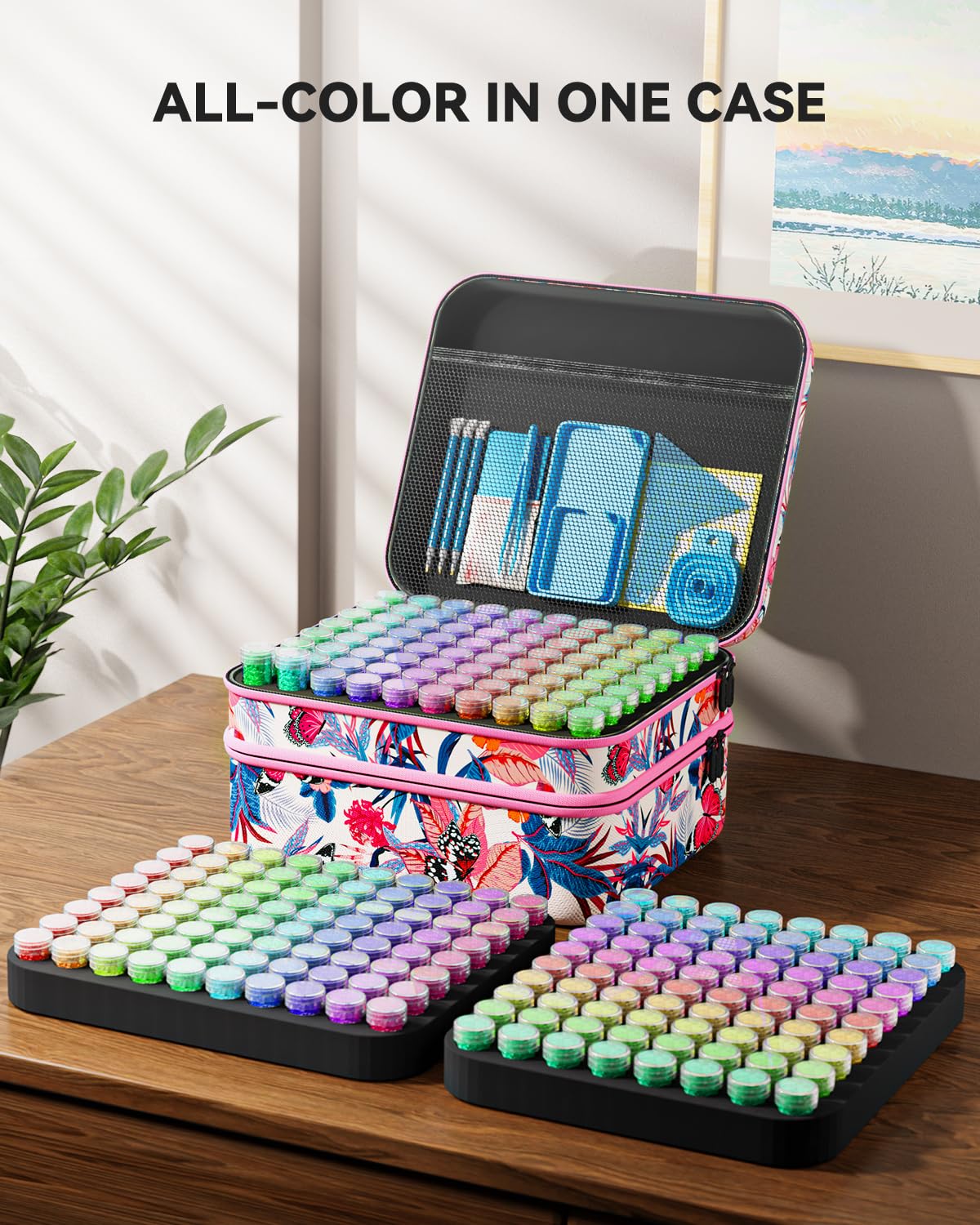 ARTDOT 60 Slots Storage Container for Diamond Art Kits for Adults, Portable Bead Storage Boxes for Diamond Painting Accessories and Tools