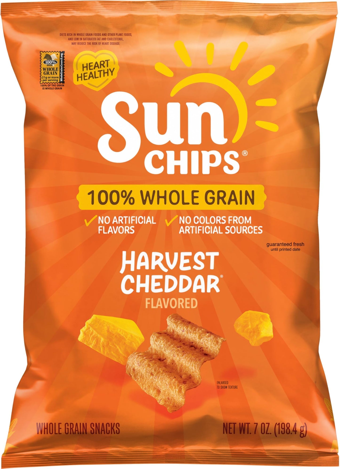 SunChips 100% Whole Grain Chips, Variety Pack, 1 oz Bags, Pack of 40, No Artificial Flavors, Colors