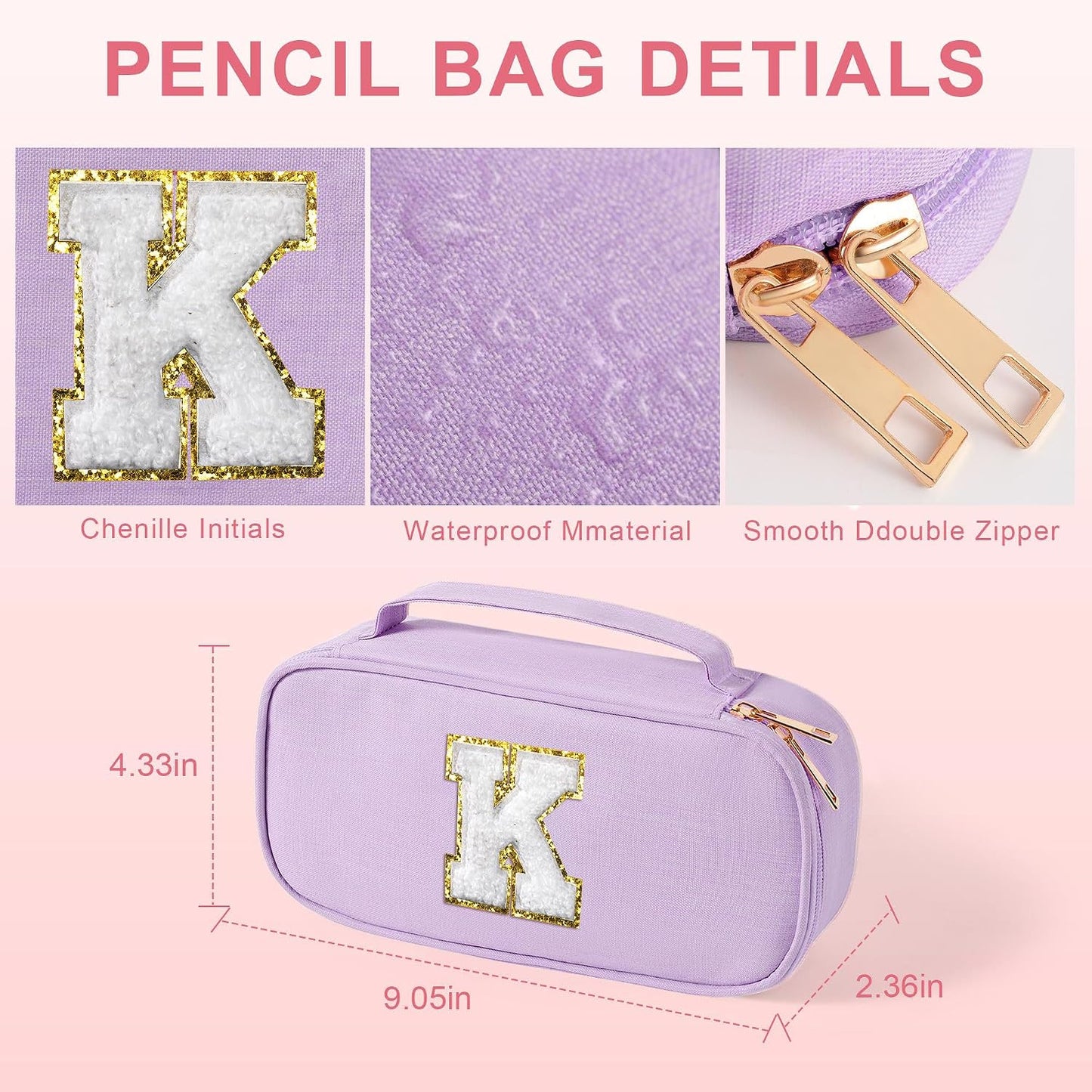 YOOLIFE Initial Bag, Birthday Gifts, Purple (S)