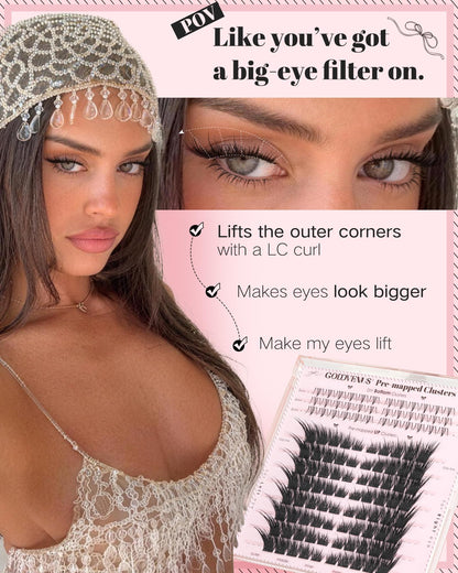 Goddvenus Pre-made Spikes Lash Clusters Wispy Manga Eyelash Clusters