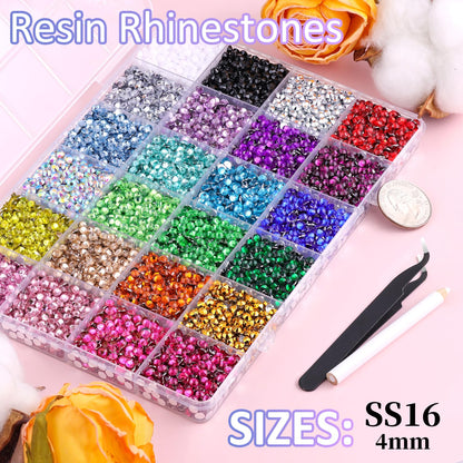 Rainbow Flatback Rhinestones for Crafting and 3PCS B7000 Glue (Set 1), 2 Boxes of 4500 PCS Resin Rhinestones Gems Charms for Bedazzling DIY Crafts Tumblers Shoes Fabric Clothing Nail Art
