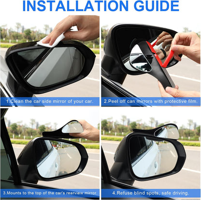LivTee Blind Spot Car Mirror, HD Glass Frameless Convex Side Mirror Blindspot, Wide Angle Rear View Mirrors for SUVs, Trucks and RVs - Car Accessories