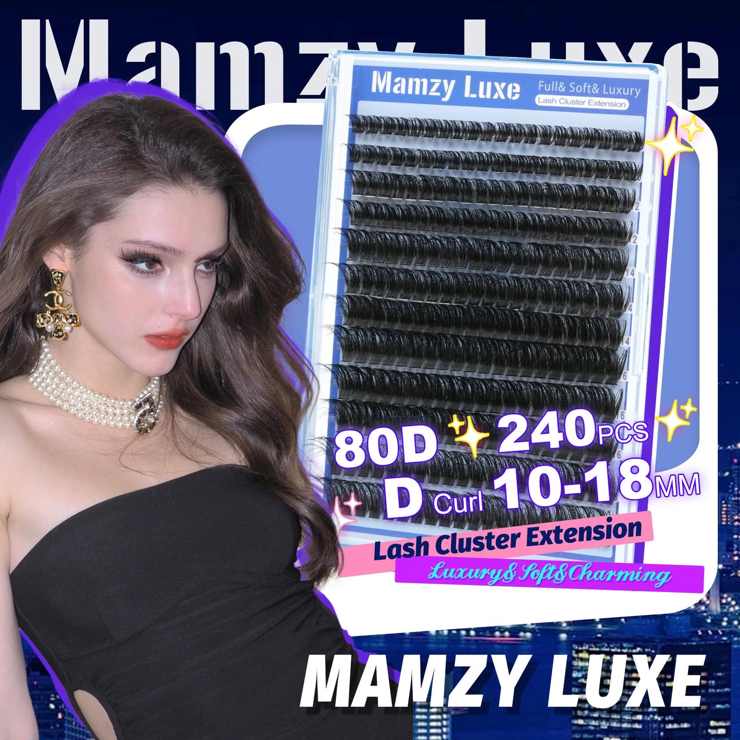 Lash Clusters Wispy 100D Eyelash Clusters 10-18mm Fluff Cluster Eyelash Extensions D Curl No Plastic Feel Individual Lashes Extension 204 Pcs Versatile False Eyelashes Clusters