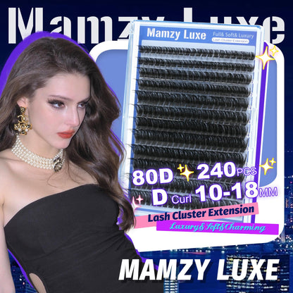 Lash Clusters Wispy 100D Eyelash Clusters 10-18mm Fluff Cluster Eyelash Extensions D Curl No Plastic Feel Individual Lashes Extension 204 Pcs Versatile False Eyelashes Clusters