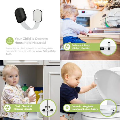 SKYLA HOMES Child Safety Cabinet Locks, White, 8 Pack