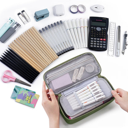 WEMATE Pencil Case, Large Storage Organizer, Makeup Bag, Teacher Must - have, Big Pencil Pouch, Marker Case for College