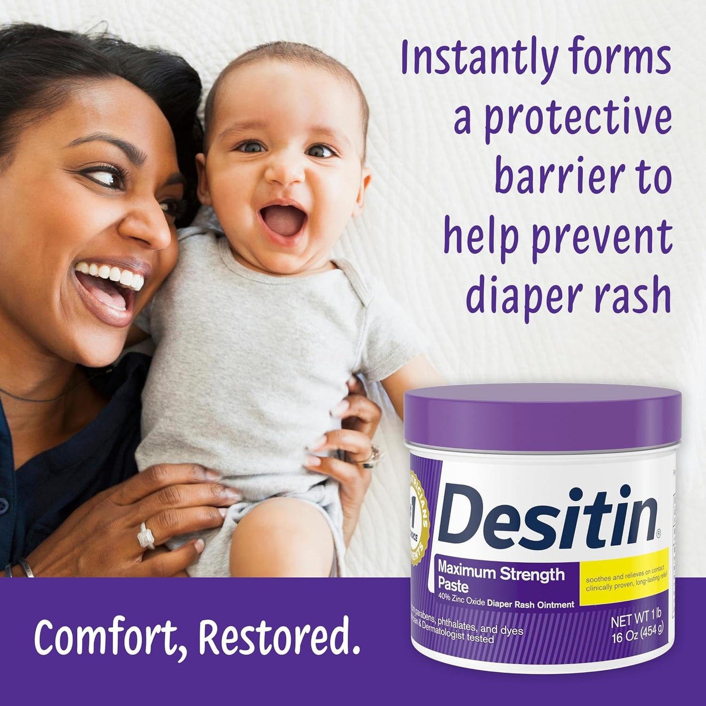 Desitin Maximum Strength Diaper Rash Paste, 40% Zinc Oxide, 4.8 oz