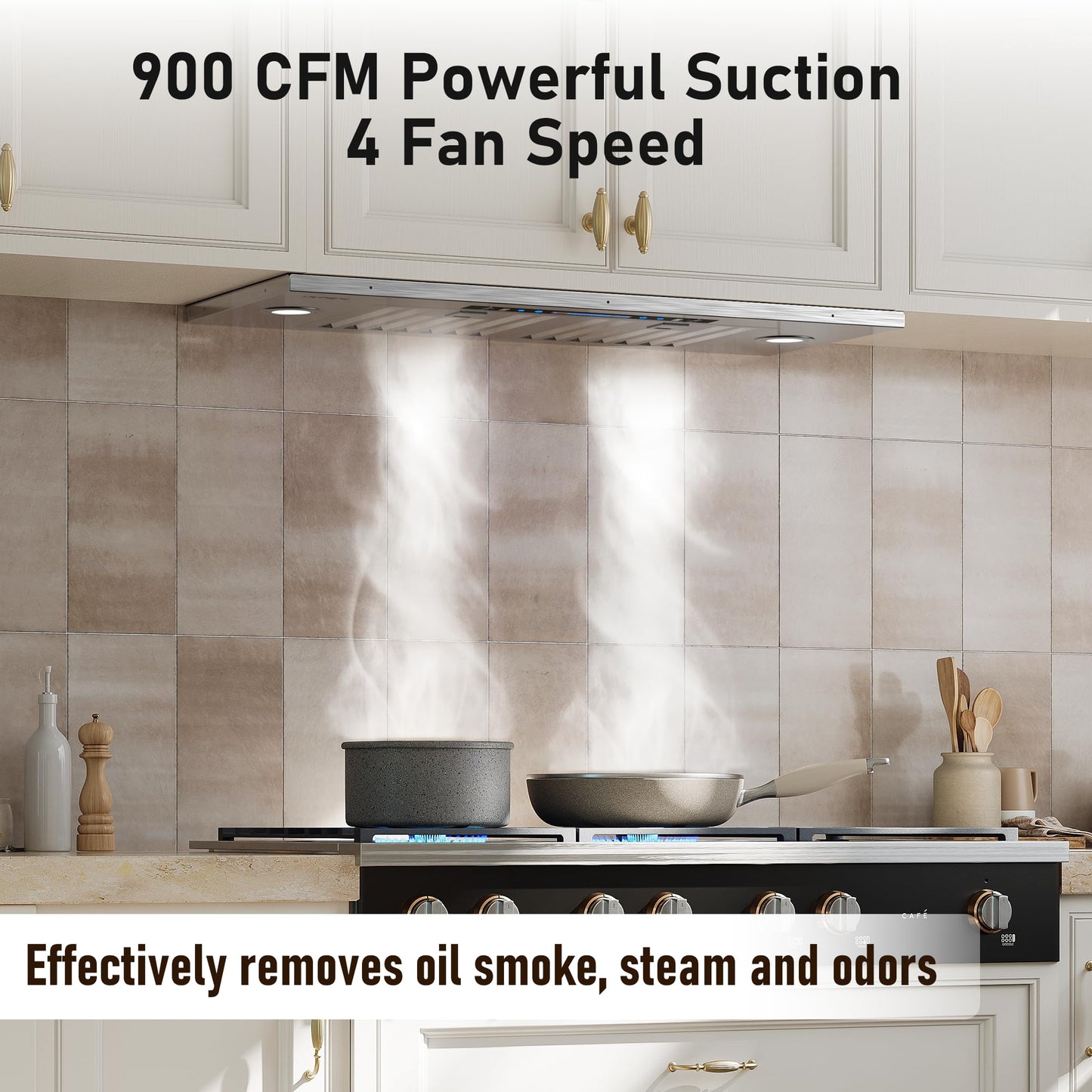IKTCH 30 inch Insert Range Hood 900 CFM, Ducted/Ductless Vent Hood