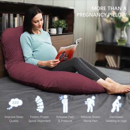 MOON PARK Pregnancy Pillows for Sleeping - U Shaped Full Body Maternity Pillow with Removable Cover - Support for Back, Legs, Belly, HIPS - 65 Inch - Aquamarine