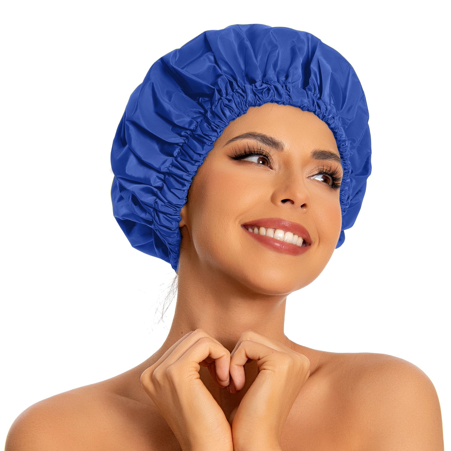 Edoneery Shower Caps for Women Reusable Waterproof, Shower Hair Cap