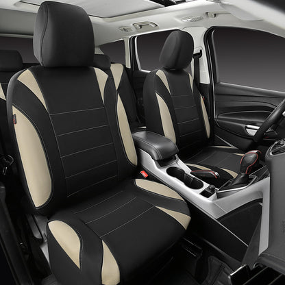 CAR PASS Waterproof Car Seat Covers Front Seats Only with 5mm Composite EVA, Neoprene Car Seat Cover with Separate Headrest Cover, Quick Setup Universal Fit for Car SUV Trucks,Airbag Compatible（Gray