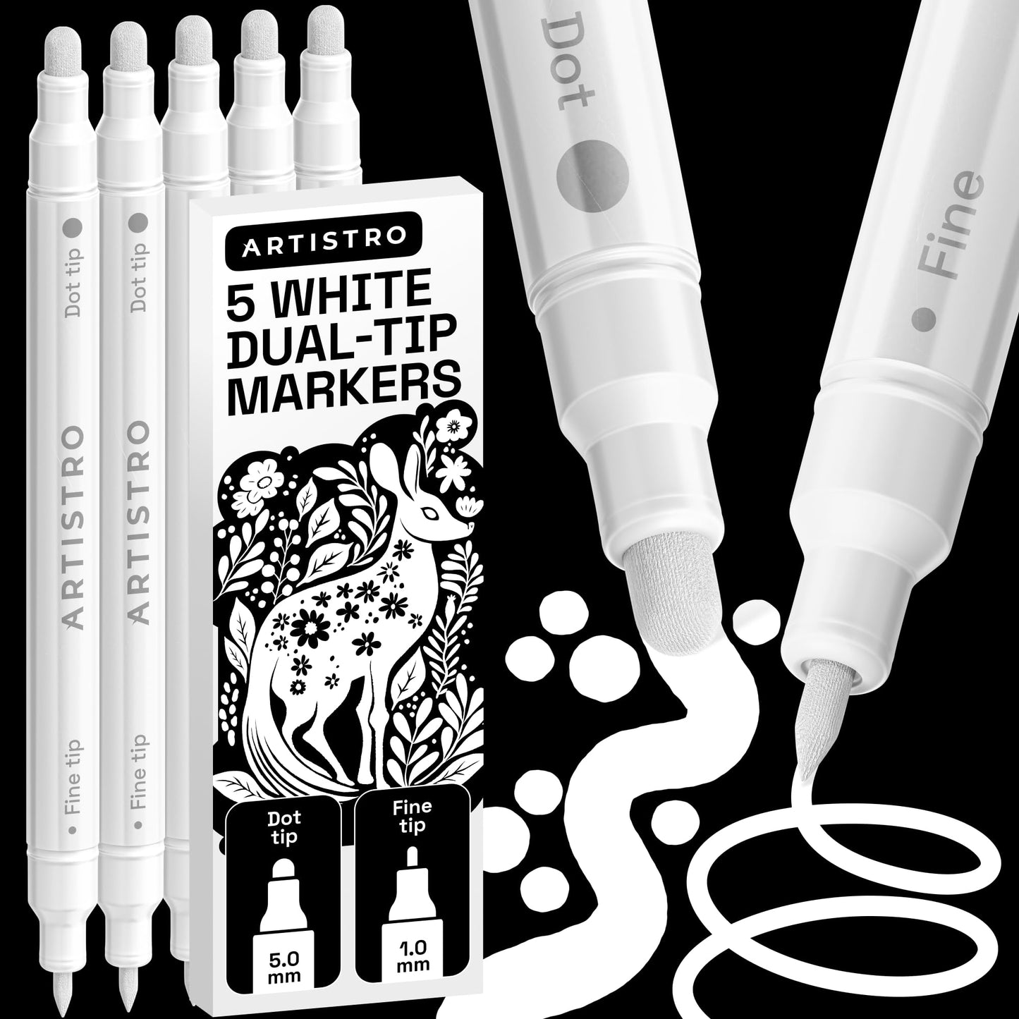 ARTISTRO Dual-Tip Acrylic Paint Marker Pens - Set of 36