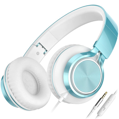 AILIHEN C8 Kids Wired Headphones with Mic for School, 3.5mm Jack, BlackBlue