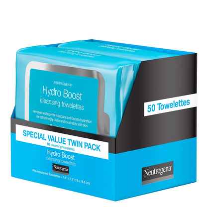 Neutrogena Hydro Boost Cleansing Wipes Makeup Remover, 25 Ct
