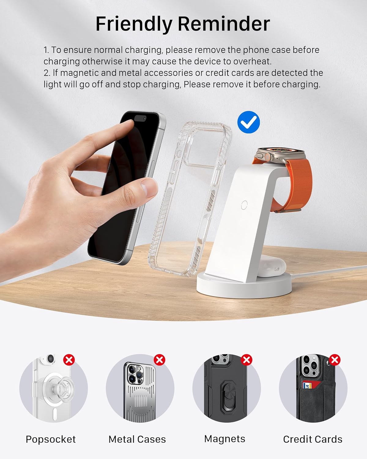 Anlmz 3 in 1 Charging Station - Wireless Charger for Apple Multiple Devices