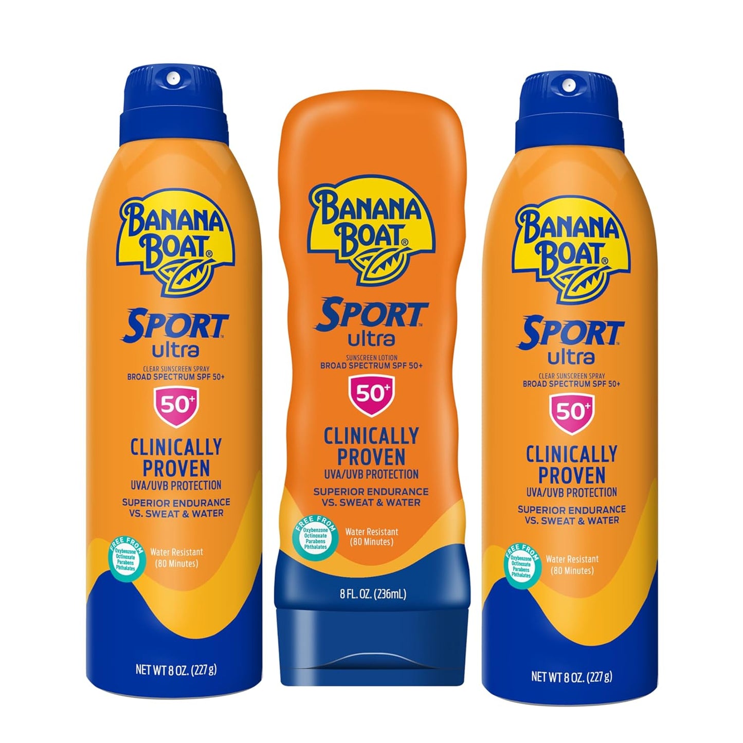Banana Boat Sport SPF 50 Sunscreen Spray, 6 oz (2 Pack)