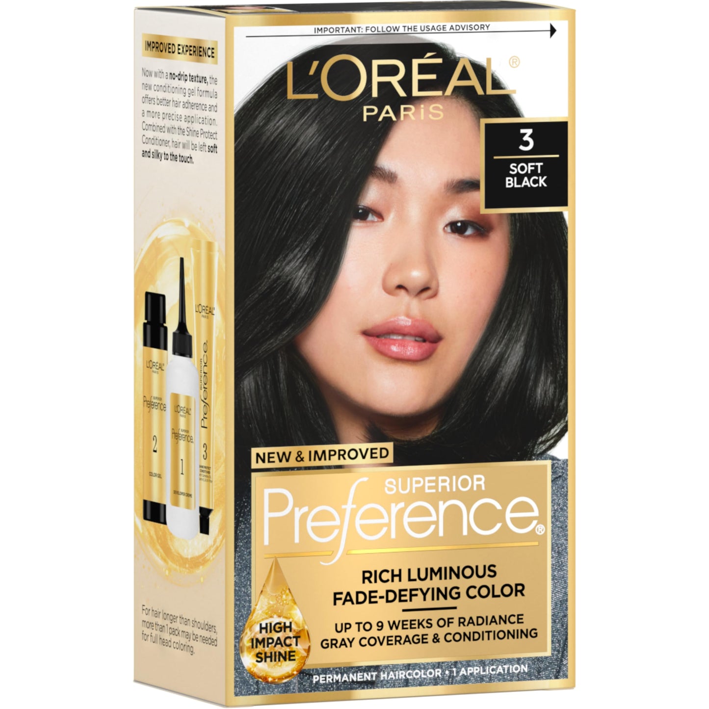L'Oreal Paris Superior Preference Luminous Fade-Defying Permanent Hair Color, Hair Dye For Up to 9 Weeks of Radiance, Medium Brown 5, 1 Hair Dye Kit