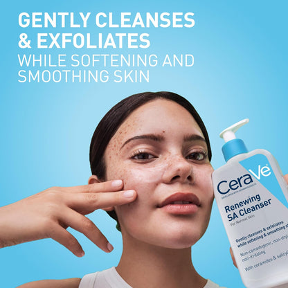 CeraVe Renewing Salicylic Acid Cleanser, BHA Exfoliating Face Wash, 16oz