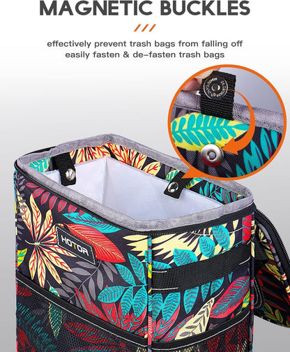 HOTOR Car Trash Can, Leakproof Car Organizer, 2-Gallon, Black