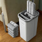 JOYMOOP Wall Mop and Bucket Set, Hands-Free Flat Floor Mop with 3 Washable Microfiber Pads, Wet and Dry Use, Ideal for Home and Commercial Floor Cleaning