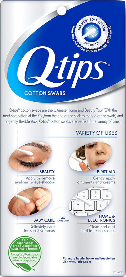 Q-tips Cotton Swabs For Hygiene and Beauty Care Original Cotton Swab Made With 100% Cotton 625 Count