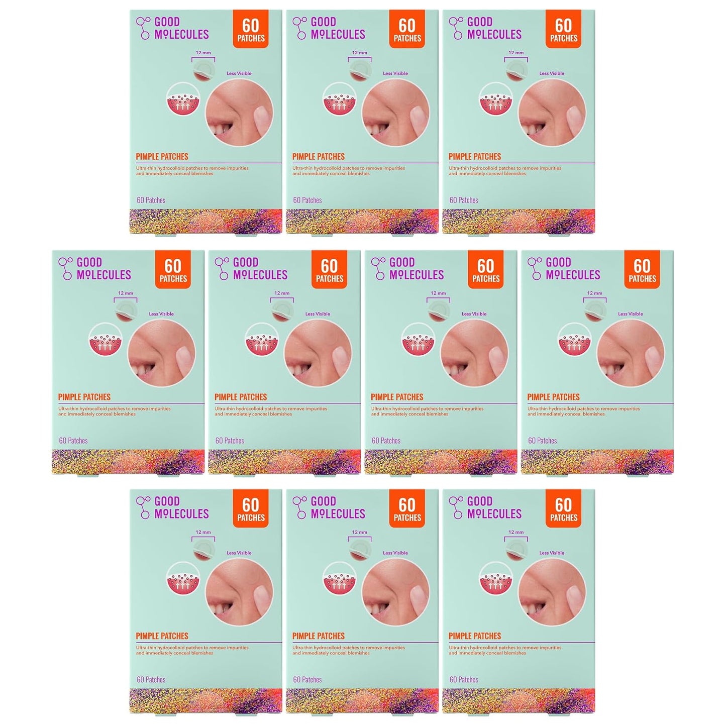 Good Molecules Pimple Patches, Hydrocolloid Patches, 600 Count (60 x 10)