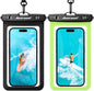 Hiearcool Waterproof Phone Pouch, Waterproof Phone Case, Black&Green 2-Pack