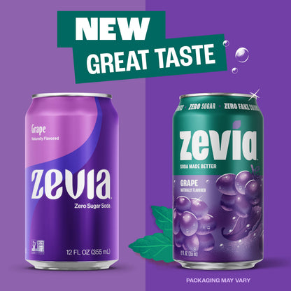 Zevia Zero Sugar Soda, Cola, 12 oz Cans (24-Pack) – Naturally Sweetened, Zero Calorie Sugar Free Soda - Non-GMO Project Verified, Gluten-Free, Vegan