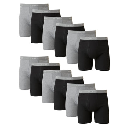 Hanes mens Underwear Boxer Briefs Pack, Cool & Breathable Cotton Moisture-wicking Underwear for Men, No Ride Up