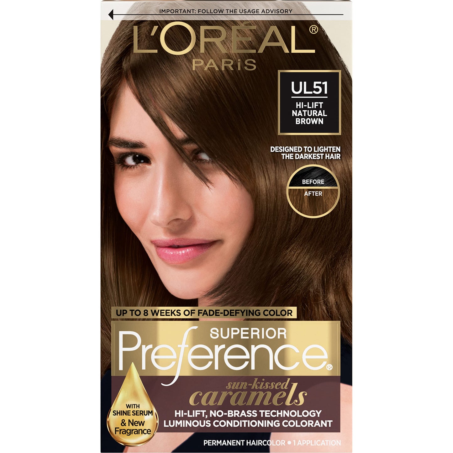 L'Oreal Paris Superior Preference Luminous Fade-Defying Permanent Hair Color, Hair Dye For Up to 9 Weeks of Radiance, Medium Brown 5, 1 Hair Dye Kit