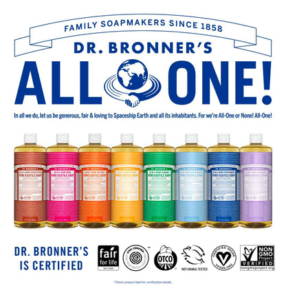 Dr. Bronner's Peppermint Pure-Castile Liquid Soap, Hand Soap, 32 oz