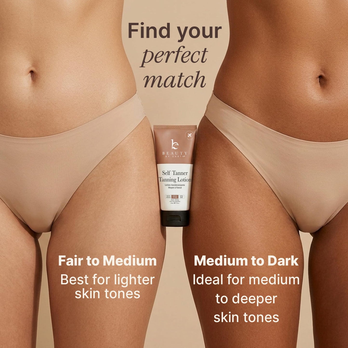 Beauty by Earth Self Tanner - USA Made with Natural & Organic Ingredients