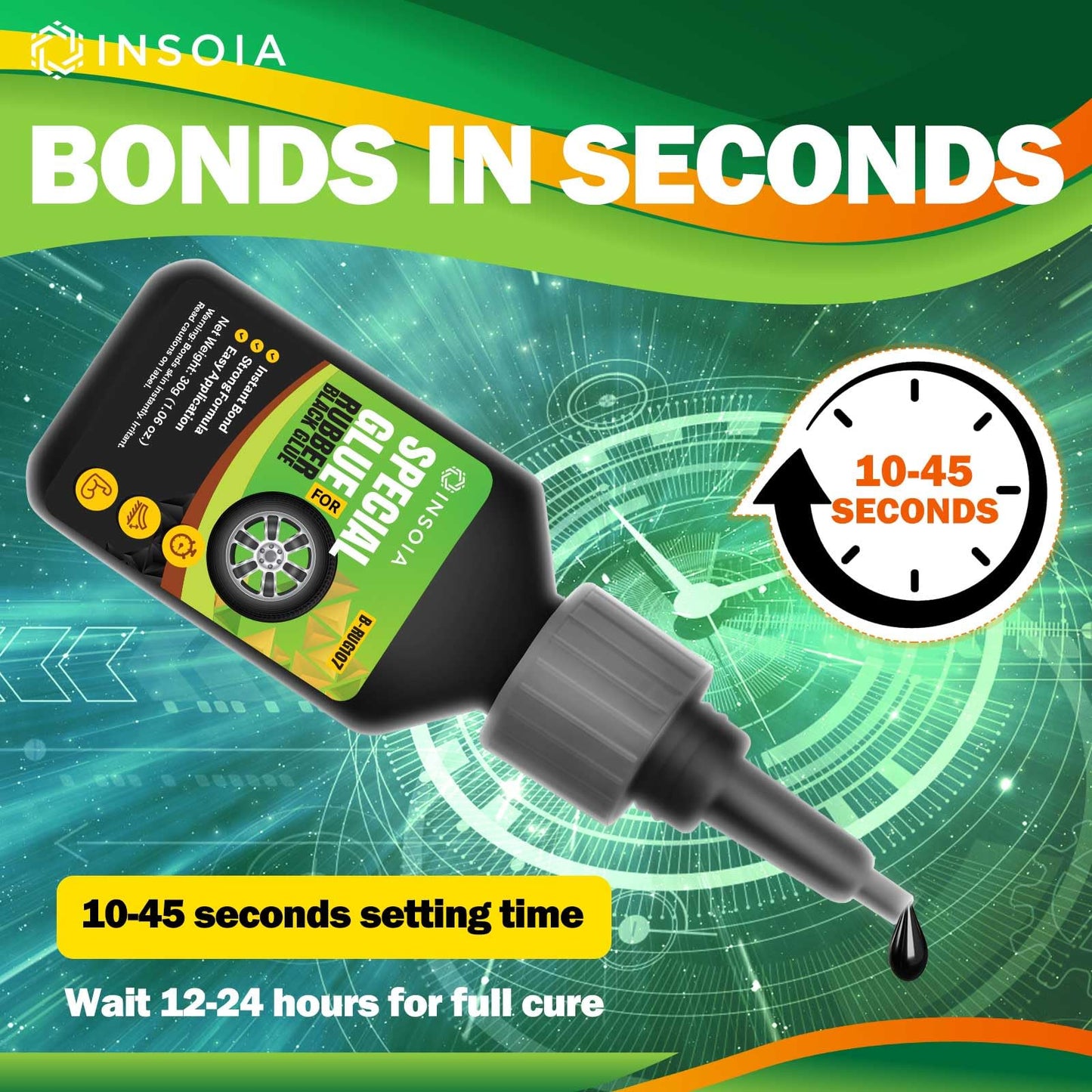 INSOIA Super Medium CA Glue, 20g, Strong Bond, with Precision Tips